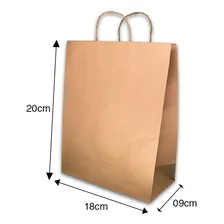 Bolsa Sacola Kraft Sacola Kraft N.01 Marrom 10cm - 18cm - 22cm X 50 Foto mini 2