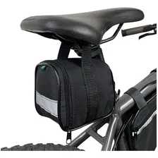 Bolsa Selim Banco Bike Refletivo Impermeável Art Mania Cor Preto Foto mini 1