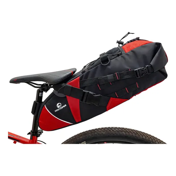 Bolsa Selim Bikepacking Journey G Road 12 L Northpak Cor Preto com Vermelho Foto 1