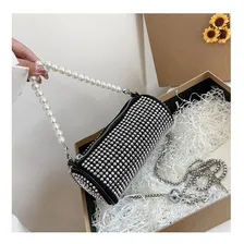 Bolsa Strass Luxo Festas Alça Pérola Foto  mini 1