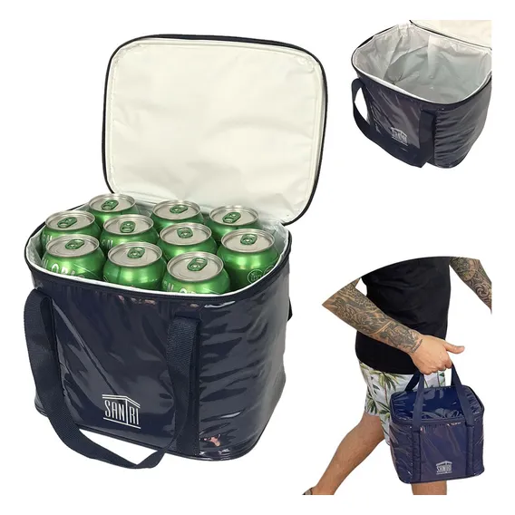 Bolsa Térmica 10 Litros Lanches Bebidas Fruta Cerveja Refrigerante 15 Latas Praia Cor Azul Foto 1