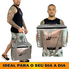 Bolsa Térmica 30 Litros Grande Cerveja Lanche Praia Com Alça Cor Cinza Foto mini 4