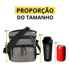 Bolsa Térmica Fitnes Compacta Marmita Lancheira Academia Fit Cor Cinza Bolsa Termica Fit Grande Mbza Foto mini 4