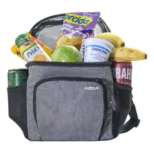 Bolsa Térmica Fitnes Compacta Marmita Lancheira Academia Fit Cor Cinza Bolsa Termica Fit Grande Mbza Foto mini 1