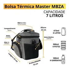 Bolsa Térmica Fitnes Compacta Marmita Lancheira Academia Fit Cor Cinza Bolsa Termica Fit Grande Mbza Foto mini 2