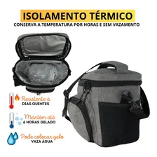 Bolsa Térmica Fitnes Compacta Marmita Lancheira Academia Fit Cor Cinza Bolsa Termica Fit Grande Mbza Foto mini 3