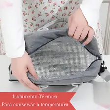 Bolsa Termica Lancheira Marmita Bolsinha Marmiteira Feminina Masculina Fitness Compacta Portátil Sacola Foto mini  3