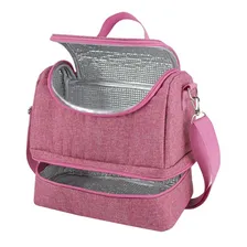 Bolsa Termica Marmita C/ Alça 2 Compartimentos Feminina Concept Cor Rosa Foto mini 3