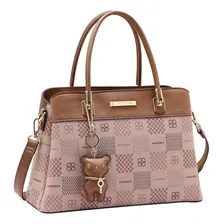 Bolsa Tote Chenson Bolsa Com Estampa Quadriculada - Natural Foto  mini 1