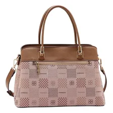 Bolsa Tote Chenson Bolsa Com Estampa Quadriculada - Natural Foto mini  3