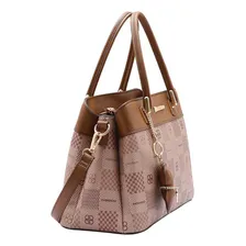 Bolsa Tote Chenson Bolsa Com Estampa Quadriculada - Natural Foto mini  2