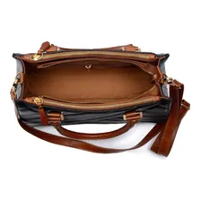 Bolsa Tote Média Couro Legitimo Luxo Sifra Cor Preto Foto mini 3