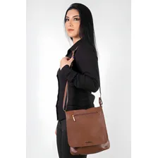 Bolsa Transversal Andrea Vinci Grande De Couro Karina Cor Whisky Foto mini  2