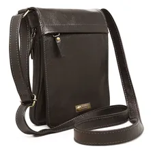 Bolsa Transversal De Couro Jimmy - Marrom Café Foto mini 2