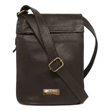 Bolsa Transversal De Couro Jimmy - Marrom Café Foto mini 1