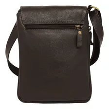 Bolsa Transversal De Couro Jimmy - Marrom Café Foto mini 4
