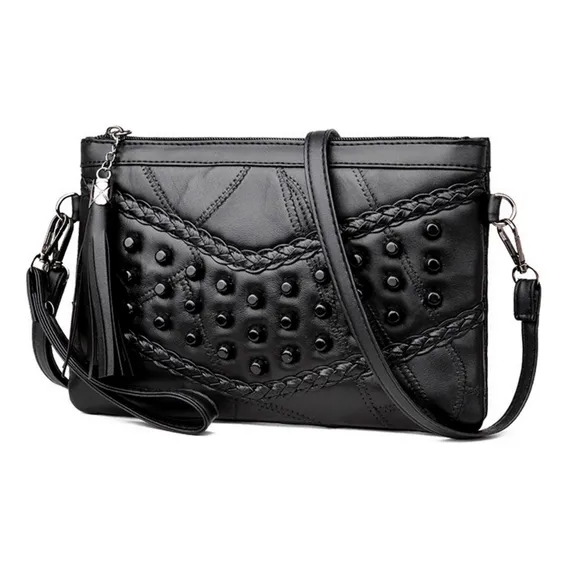 Bolsa Transversal Femina Bolsa De Ombro Hand Wallet Cor Preto Foto 1