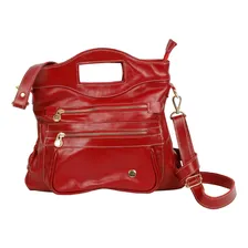 Bolsa Transversal Feminina Luxo Em Couro Vermelha Foto mini 1