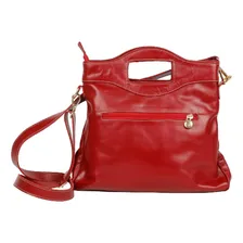 Bolsa Transversal Feminina Luxo Em Couro Vermelha Foto mini 2