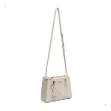 Bolsa Transversal Media E Bolsa Pequena Com Carteira Feminina Creme Selten Foto mini  2