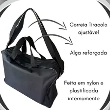 Bolsa Transversal Reflex Pasta Carteiro Nylon Com Alça Maleta Mala Cor Preto Foto mini 3