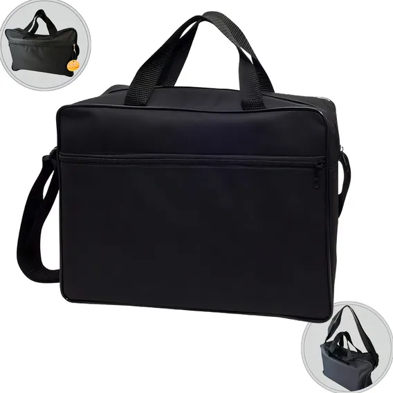 Bolsa Transversal Reflex Pasta Carteiro Nylon Com Alça Maleta Mala Cor Preto Foto 1
