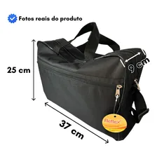 Bolsa Transversal Reflex Pasta Carteiro Nylon Com Alça Maleta Mala Cor Preto Foto mini 2