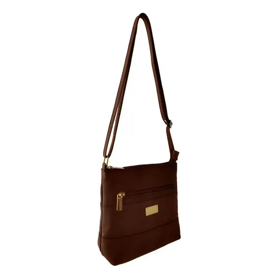 Bolsa Transversal Topgrife Couro Marrom Foto 1