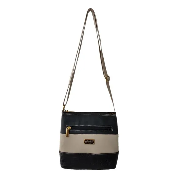 Bolsa Transversal Topgrife Couro Preto Foto 1