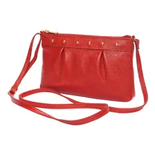 Bolsa Vermelha Pequena Transversal Feminina Couro Legítimo Madamix Foto  mini 1