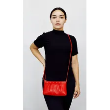 Bolsa Vermelha Pequena Transversal Feminina Couro Legítimo Madamix Foto mini  2
