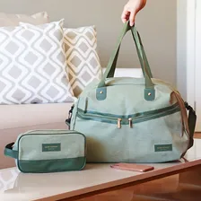 Bolsa Viagem Alça Mão Transversal Grande Verde Foto mini  2