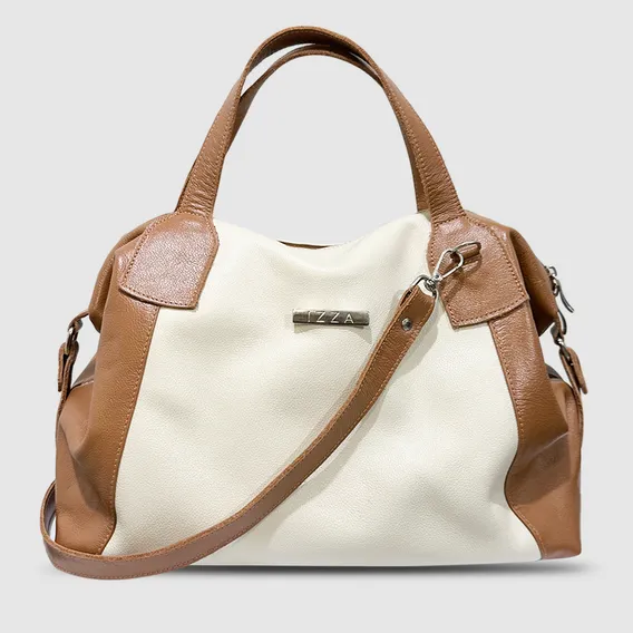 Bolsas Femininas Sacola Couro Legitimo Macio Cor Off Foto 1