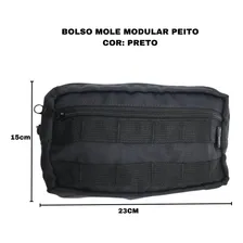 Bolso Molle Modular Guarda Airsoft Colete Cinto Tática Cor Preto Foto mini  2