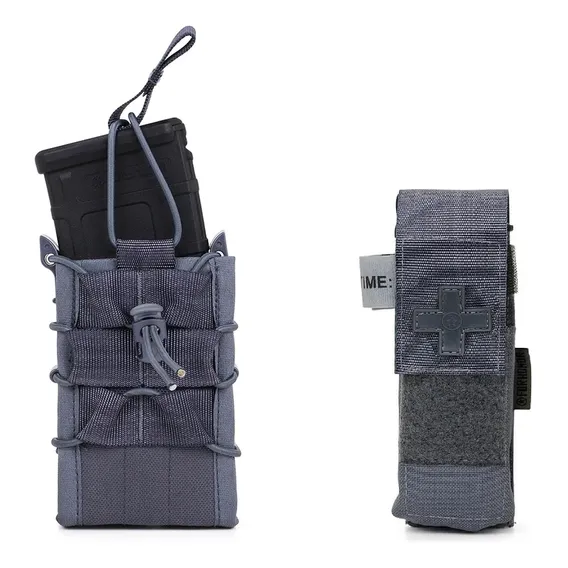 Bolso Tático Forhonor Porta Carregador E Torniquete Cinza Foto 1