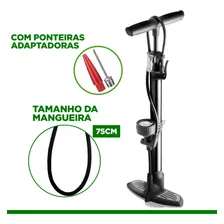 Bomba Ar Manual Para Encher Pneus Carro Moto Bike Boias 160 Psi Com Manômetro Cor Preto - Snel Foto mini 4