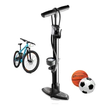 Bomba Ar Manual Para Encher Pneus Carro Moto Bike Boias 160 Psi Com Manômetro Cor Preto - Snel Foto  mini 1