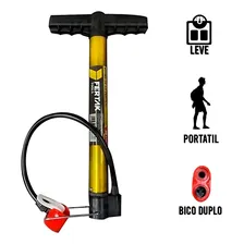 Bomba Ar Manual Pneus Carro Moto Bicicleta 160psi Fertak Foto mini 3
