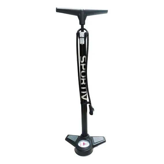 Bomba Bicicleta Pé Bee Series Pump Zf-042 C/ Manômetro Bike Cor Preto Foto 1
