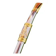 Bomba Chimarrão Aço Inox Banho De Ouro 24k Nossa Senhora Cor Cinza Foto  mini 1