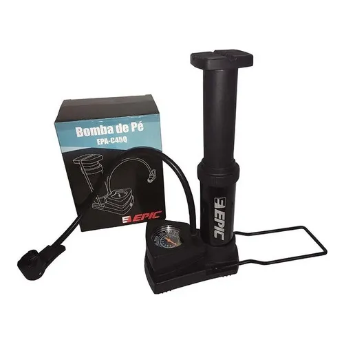 Bomba De Pé Epic Line Epa-c45q Encher Pneu Com Pedal 160psi Cor Preto Foto 1