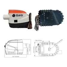Bomba De Porão 1100gph Com Automático Embutido 12v 3amp Barcos Lanchas Iates Veleiros Motorhome Jet Ski Tanques Piscinas Reservatorios Bomba De Porão Automática Seavix Embarcações Náuticas Foto mini 2