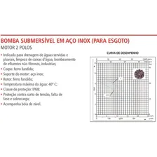 Bomba Sapo/submersível Inox P/ Esgoto Agua Suja 220v 395870 Foto mini 4