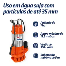 Bomba Submersa Água Suja Fossa Esgoto Industrial 1cv Bsd1000 127v Foto mini 2