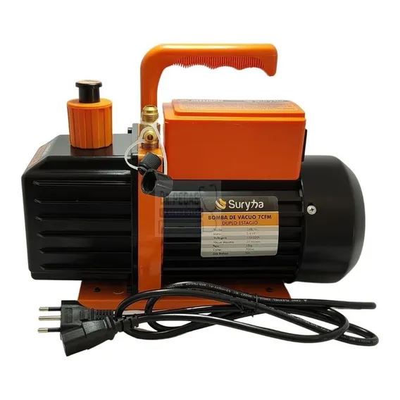 Bomba Vacuo 7cfm Duplo Estagio Bivolt 110v 220v Automotivo Foto 1