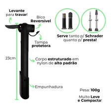 Bombinha De Encher Pneu Bike Bomba Bicicleta Mini Bomba Bike Bico Fino E Bico Grosso Foto mini  3