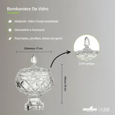 Bomboniere Porta Balas Doceira Potiche Decorativo De Cristal Cor Transparente Foto mini 2
