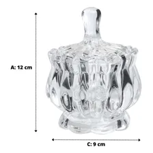 Bomboniere Vidro Decorativa com tampa 12cm Foto mini 4