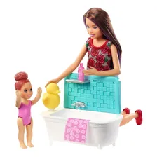 Boneca Babás Barbie Skipper com banheira FXH05 Foto mini  2