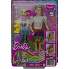 Boneca Barbie Cabelo Arco-íris Leopardo Foto mini 2